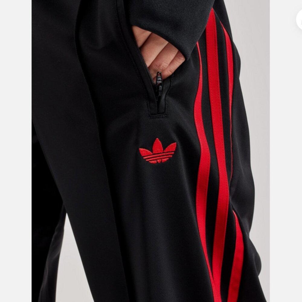 Adidas Adicolor Classic Firebird Wide Leg Track pants Womens size L XL Black - Picture 5 of 6